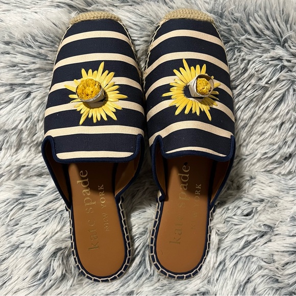 kate spade Shoes - Kate Spade ♠️ Solero navy & cream stripe flower espadrille - NWOT size 7.5